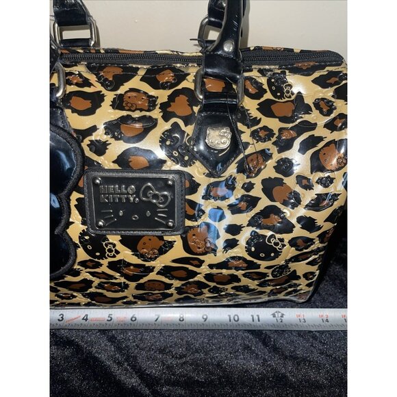 Hello Kitty Leopard Print Handbag With Black Handles & Tag - Picture 9 of 16